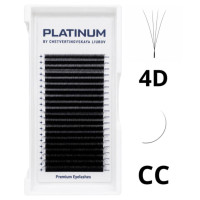 Готові пучки для нарощування 4D Чорні W-Shape Вигин CС 0.07 MIX 6–13 мм PLATINUM