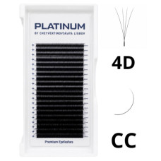 Готові пучки для нарощування 4D Чорні W-Shape Вигин CС 0.07 MIX 6–13 мм PLATINUM