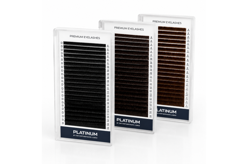 Вії для нарощування чорні Platinum 24 лінії LC 0.07 10mm