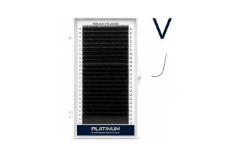 Вії для нарощування чорні Platinum 24 лінії мікс V 0.07 6-13mm