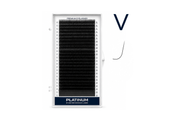 Вії для нарощування чорні Platinum 24 лінії V 0.07 12mm