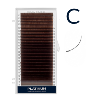 Вії для нарощування Темно коричневі Platinum 24 лінії мікс C 0.07 8-14mm