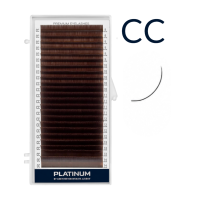 Вії для нарощування Темно коричневі Platinum 24 лінії мікс CC 0.07 6-13mm