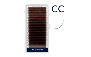 Вії для нарощування Темно коричневі  PLATINUM 24 лінії CC 0.07 8mm