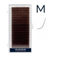Вії для нарощування Темно коричневі Platinum 24 лінії мікс M 0.07 6-13mm