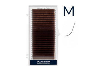 Вії для нарощування Темно коричневі Platinum 24 лінії мікс M 0.07 6-13mm