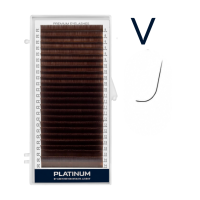 Вії для нарощування Темно коричневі Platinum 24 лінії мікс V 0.10 6-13mm
