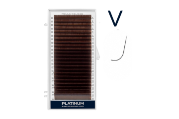 Вії для нарощування Темно коричневі Platinum 24 лінії мікс V 0.10 6-13mm