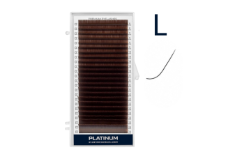 Вії для нарощування Темно коричневі  PLATINUM 24 лінії L 0.07 10mm