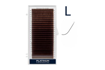 Вії для нарощування Темно коричневі Platinum 24 лінії мікс L 0.07 6-13mm
