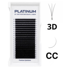Готові пучки для нарощування 3D Чорні W-Shape Вигин CC 0.07 MIX 6–13 мм PLATINUM