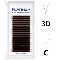 Готові пучки для нарощування 3D Темно-коричневі W-Shape Вигин C 0.07 7–13 мм PLATINUM