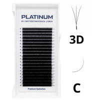 Готові пучки для нарощування 3D Чорні W-Shape Вигин C 0.07 MIX 6–13 мм PLATINUM