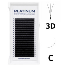 Готові пучки для нарощування 3D Чорні W-Shape Вигин C 0.07 MIX 6–13 мм PLATINUM