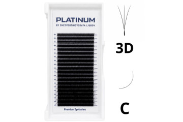 Готові пучки для нарощування 3D Чорні W-Shape Вигин C 0.07 MIX 6–13 мм PLATINUM
