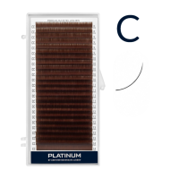 Вії для нарощування Світло коричневі PLATINUM 24 ліній мікс  C 0.10 8-14mm