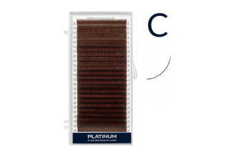 Вії для нарощування Світло коричневі PLATINUM 24 ліній C 0.10 9mm