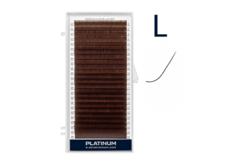 Вії для нарощування Світло коричневі Platinum 24 лінії мікс L 0.07 8-14mm