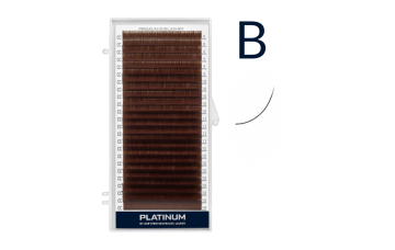 Вії для нарощування Світло коричневі PLATINUM 24 лінії B 0.07 8mm