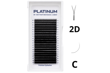 Готові пучки для нарощування 2D Чорні YY-Double Вигин C 0.07 6–13 мм PLATINUM