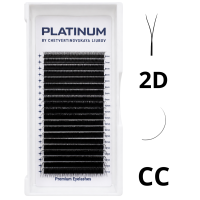 Готовые пучки для наращивания 2D Чёрные YY-Дабл Изгиб CС 0.07 6–13 мм PLATINUM