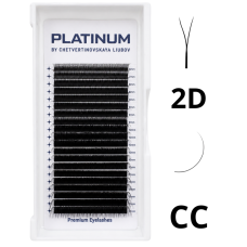 Готові пучки для нарощування 2D Чорні YY-Double Вигин CС 0.07 6–13 мм PLATINUM