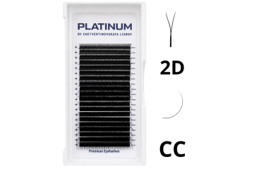Готові пучки для нарощування 2D Чорні YY-Double Вигин CС 0.07 6–13 мм PLATINUM