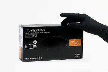 Рукавички нітрилові неопудрені NITRYLEX BLACK XS