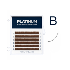 Вії для нарощування Світло коричневі PLATINUM 6 ліній B 0.07 6 mm