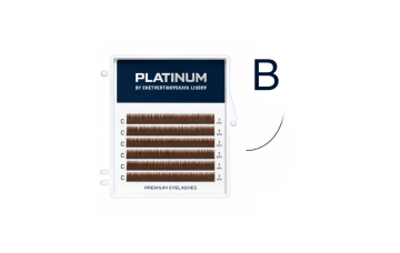Вії для нарощування Світло коричневі PLATINUM 6 ліній B 0.07 6 mm