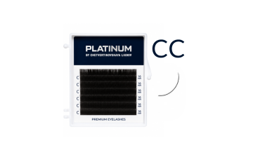 Вії для нарощування чорні Platinum 6 лінії CС 0.07 18 mm