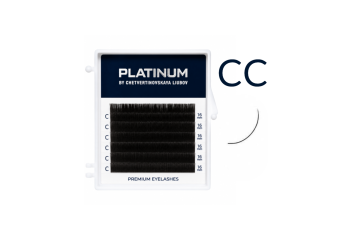 Вії для нарощування чорні Platinum 6 лінії CС 0.07 16 mm