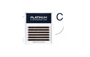 Вії для нарощування Темно коричневі  PLATINUM 6 ліній C 0.10 6 mm