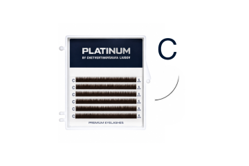 Вії для нарощування Темно коричневі  PLATINUM 6 ліній C 0.10 6 mm
