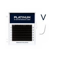 Вії для нарощування чорні Platinum 6 ліній V 0.07 15 mm