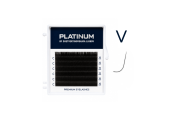 Вії для нарощування чорні Platinum 6 ліній V 0.07 15 mm