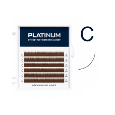Вії для нарощування Світло коричневі PLATINUM 6 ліній C 0.10 6 mm