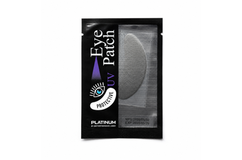 Biogel UV patches for the upper and lower eyelids for eyelash extensions using the UV system, 10 sets of PLATINUM