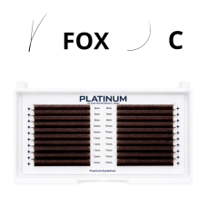 Готові пучки для нарощування FOX Темно-коричневі Вигин Л 0.07 8–13 мм PLATINUM