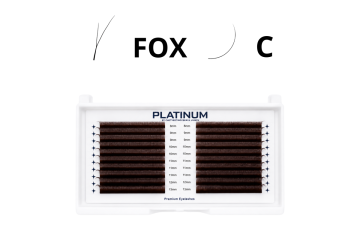 Готові пучки для нарощування FOX Темно-коричневі Вигин C 0.07 8–13 мм PLATINUM