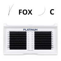 Готові пучки для нарощування FOX Чорні Вигин C 0.07 8–13 мм PLATINUM
