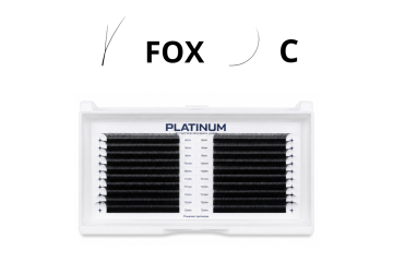 Готові пучки для нарощування FOX Чорні Вигин C 0.07 8–13 мм PLATINUM