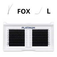 Готові пучки для нарощування FOX Чорні Вигин L 0.07 8–13 мм PLATINUM
