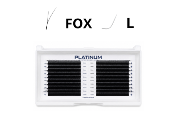 Готові пучки для нарощування FOX Чорні Вигин L 0.07 8–13 мм PLATINUM