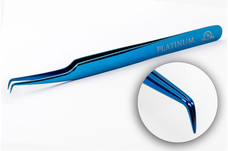 Пінцет для вій PLATINUM ET 15 mini №8 рожеве золото