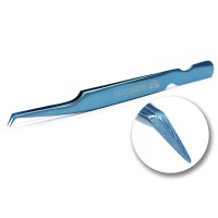 Пінцет для вій PLATINUM  ET 45 mini BLUE 5mm №12