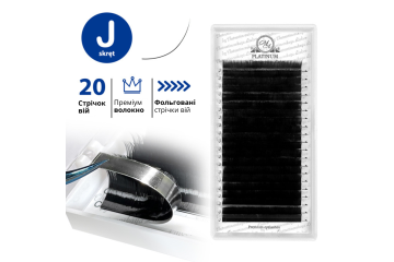 Вії для нарощування чорні Platinum 20 ліній мікс J 0.07 8-15mm