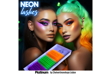 1 ТОН NEON (Помаранчеві / Зелені / Фіолетові) PLATINUM 20 ліній CC 0.07 8-13mm