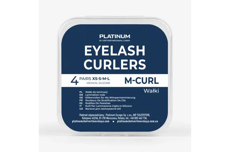 Силіконові валики для ламінування вій M-Curl 4 пари PLATINUM+ кисть ламінатор в подарунок