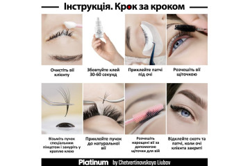 Вії для нарощування чорні Platinum 20 ліній M+ 0.07 7mm